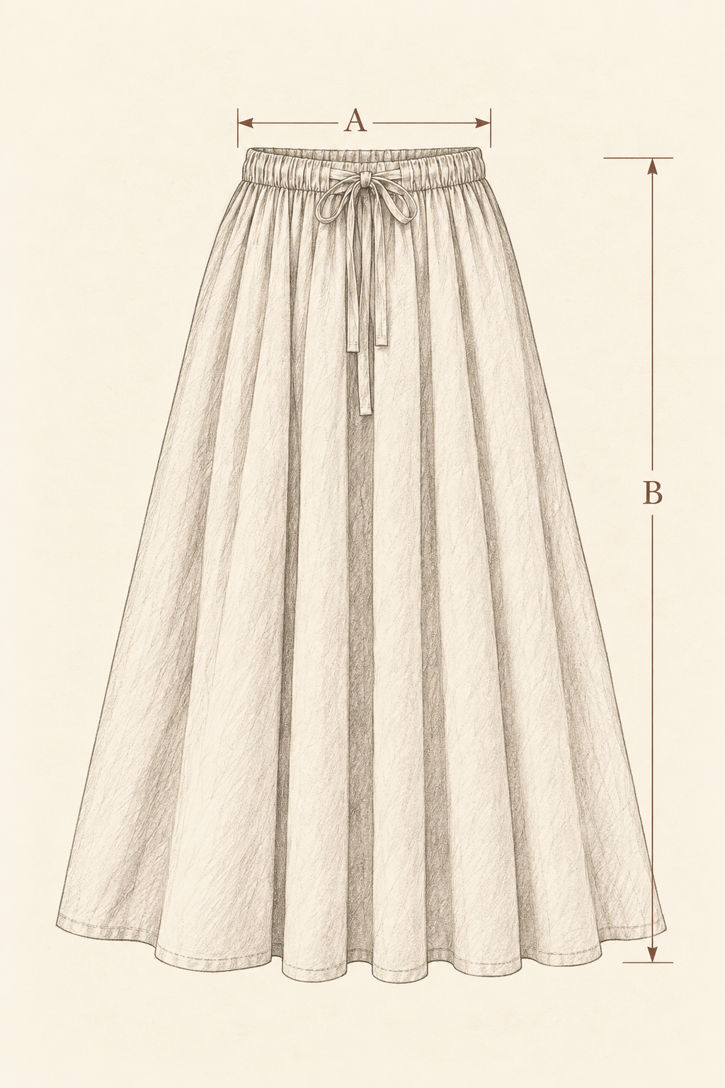 L’Ancienne Skirt — A: Width; B: Length