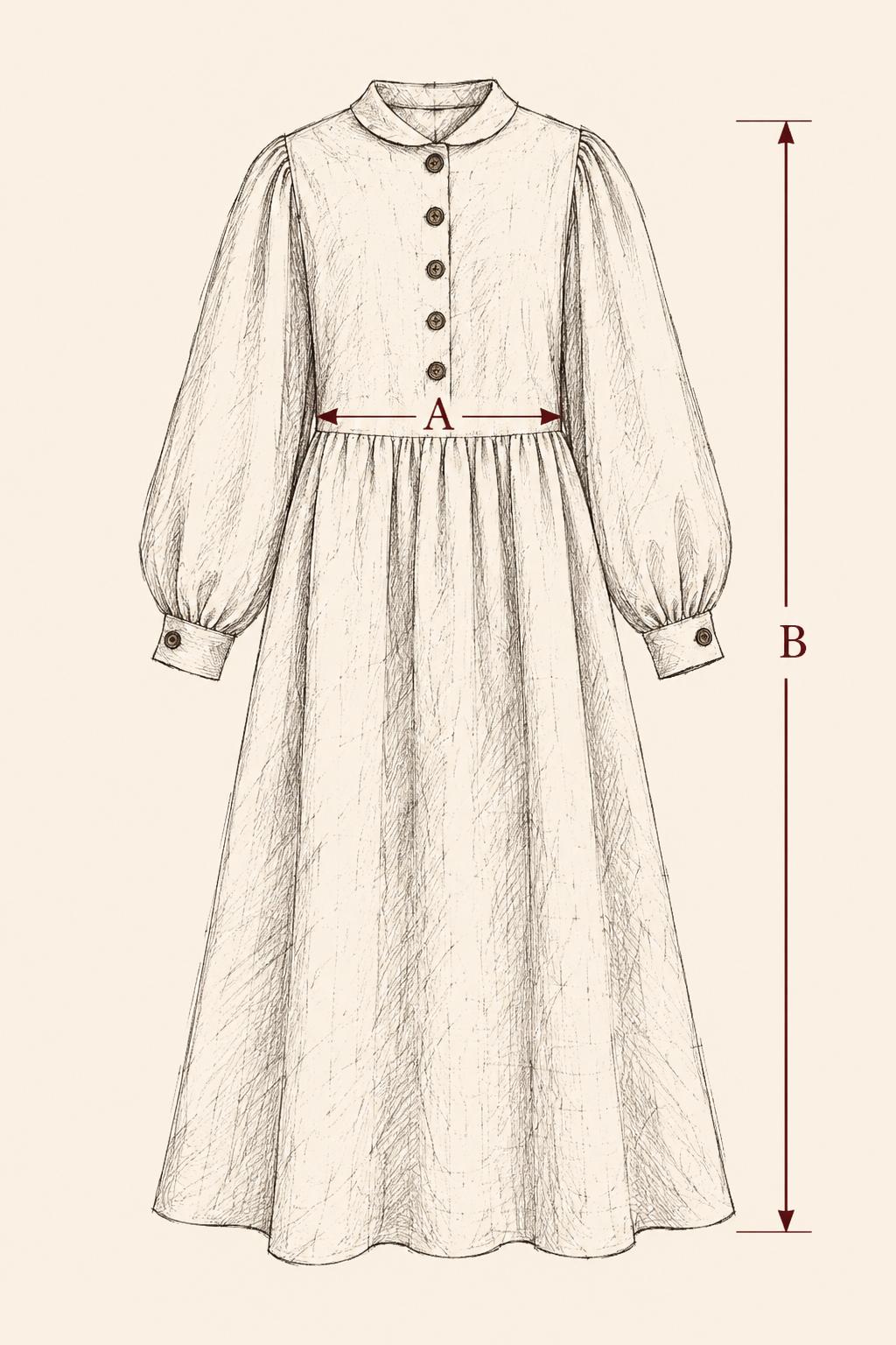 L'Essentiel Dress — A: Width; B: Length